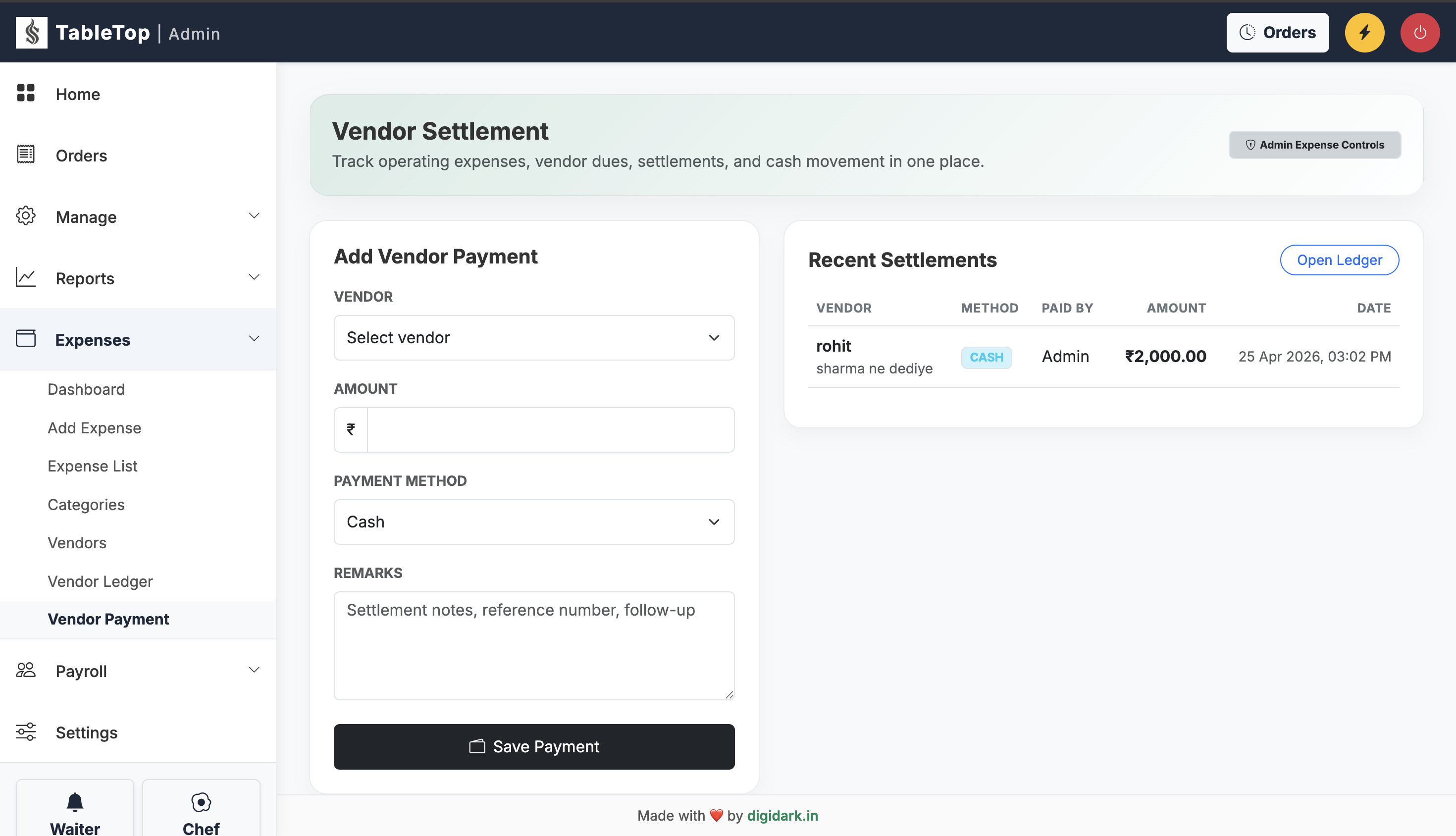 Vendor Settlements